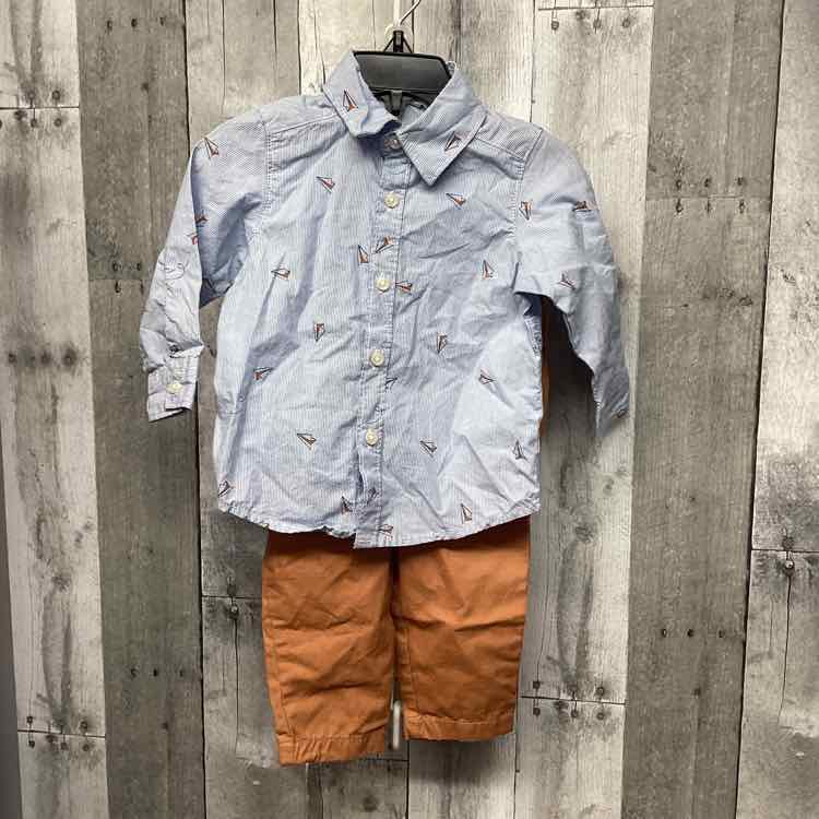 Size 12 Months Blue/Brown Carter's Shirt/Pants
