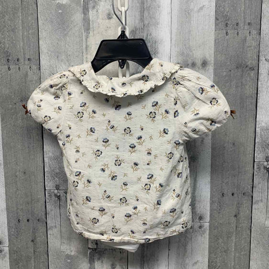 Size 5T White Floral Print B Brand T Shirt