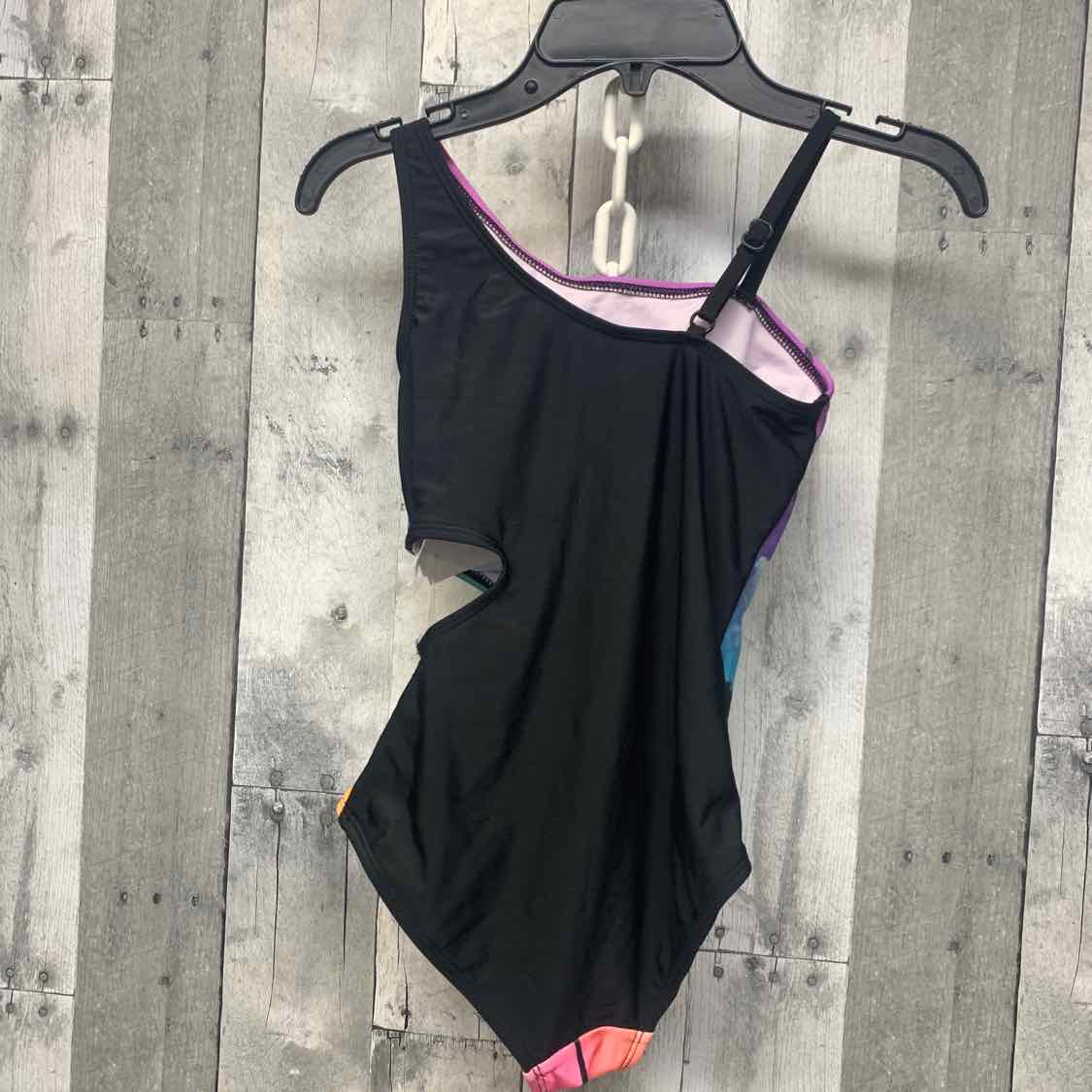 Size 10 Black/Blue Justice Swim Suit - 1pc
