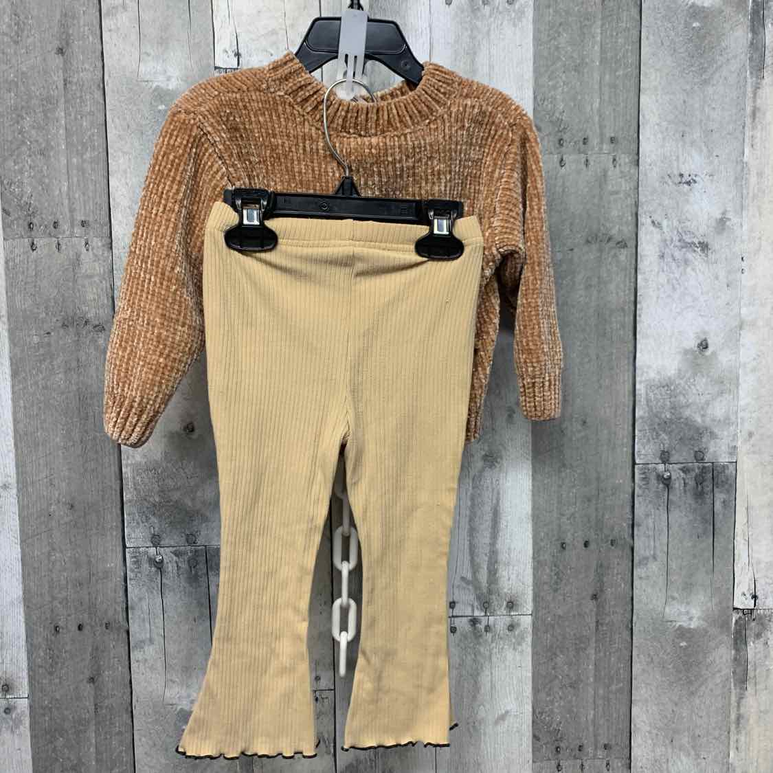 Size 18 Months Tan/Black Disney Shirt/Leggings