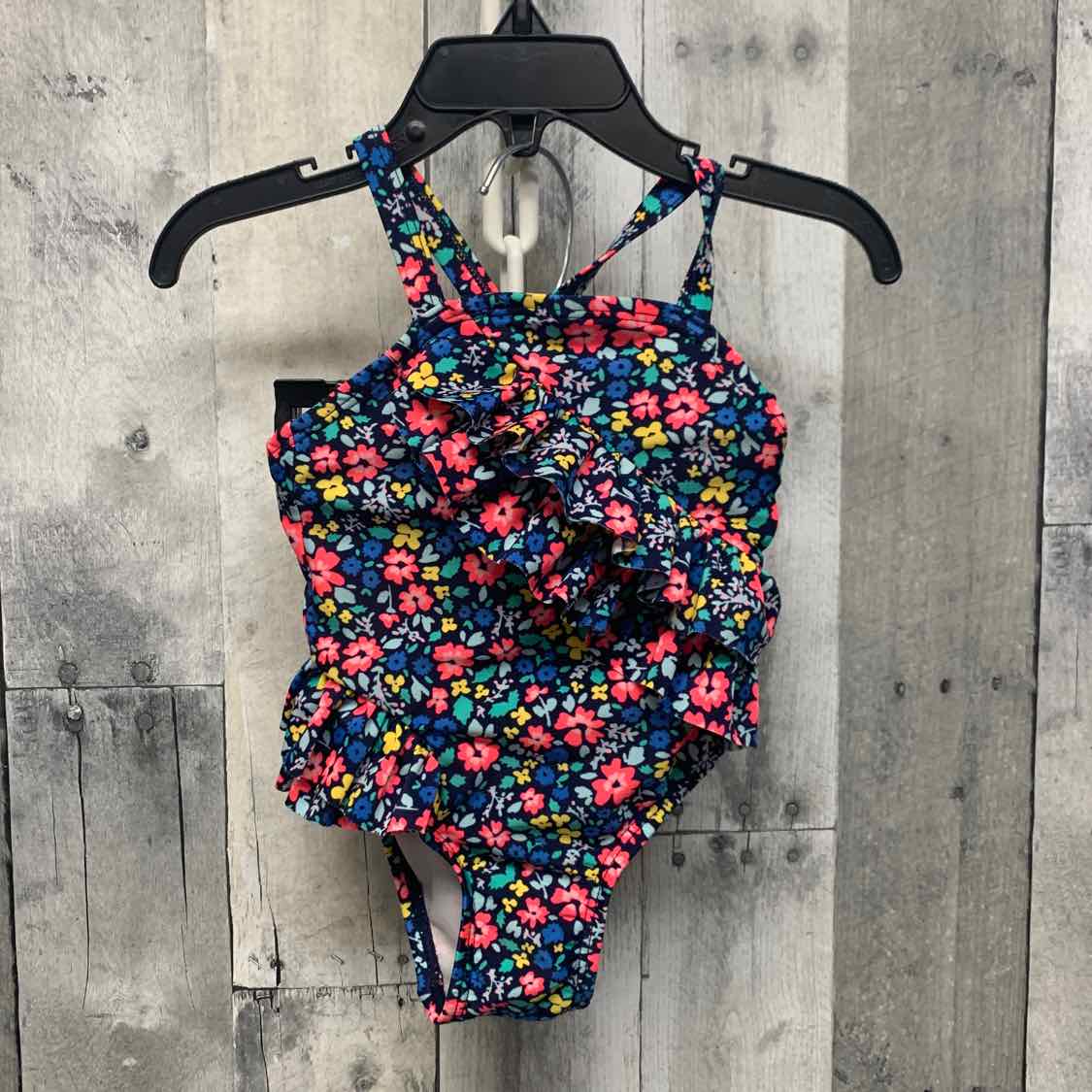 Size 12 Months Navy/Pink Cat & Jack Swim Suit - 1pc