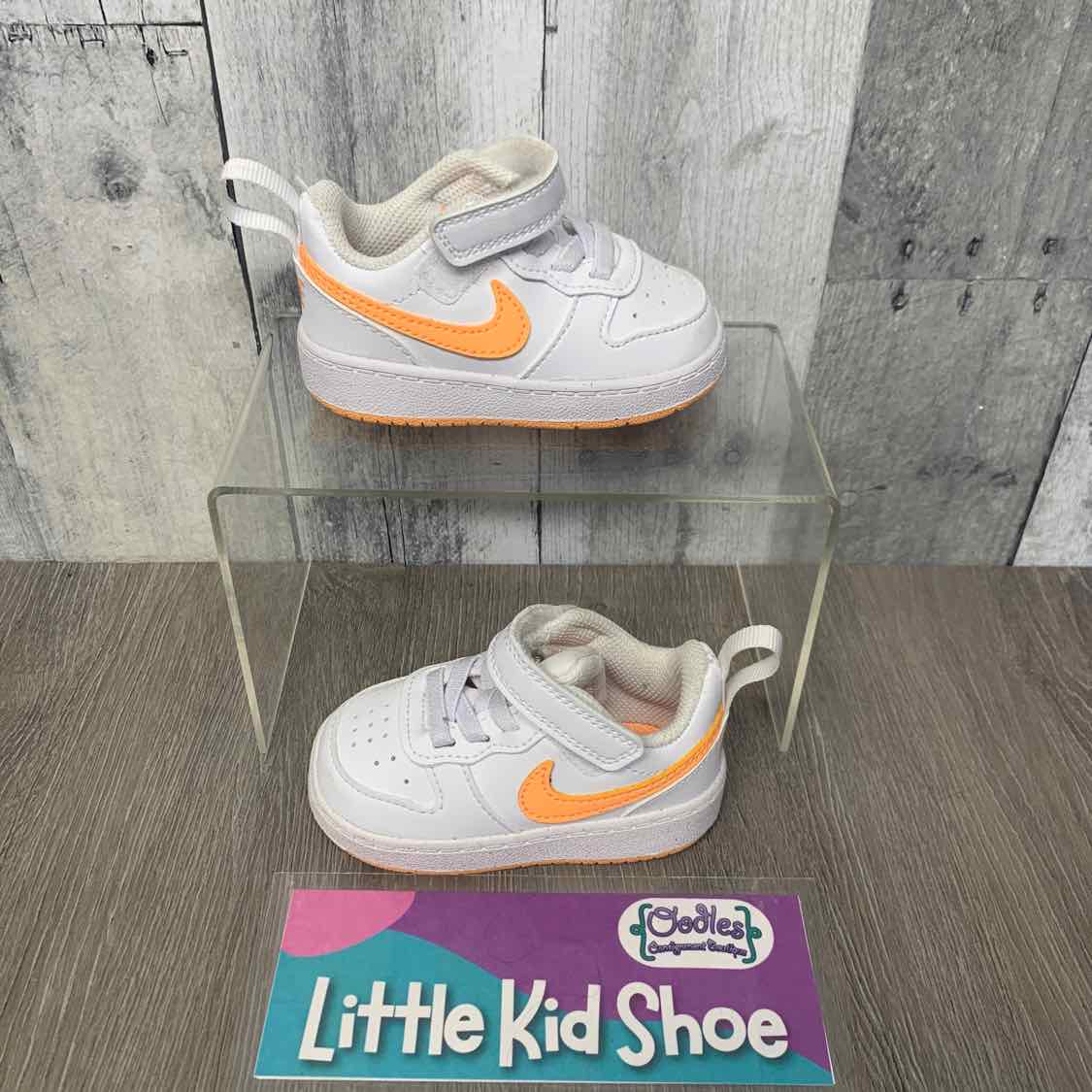 Size 4 White/Orange Sport Brand Sneakers
