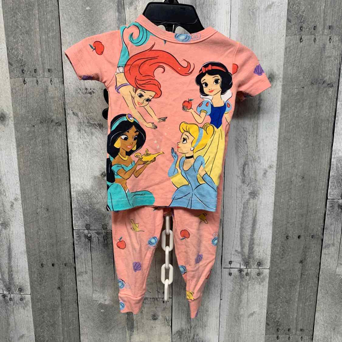 Size 12 Months Pink Print Disney 2pc PJs
