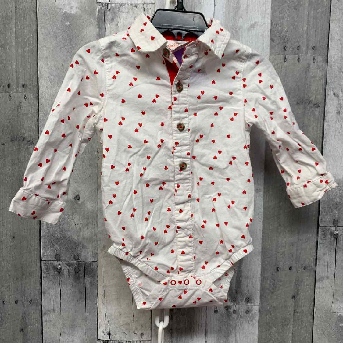 Size 12 Months White/Red Cat & Jack Bodysuit