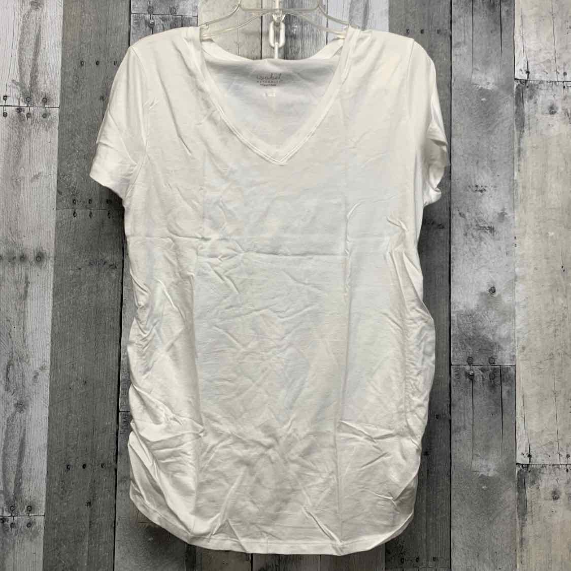 Size L White Isabel Maternity T Shirt