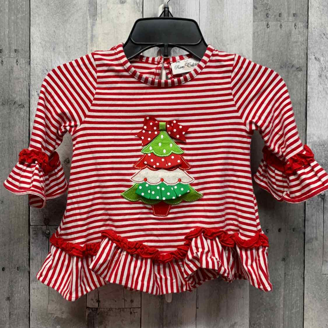 Size 4 Red Striped Rare Editions Long Sleeve Shirt