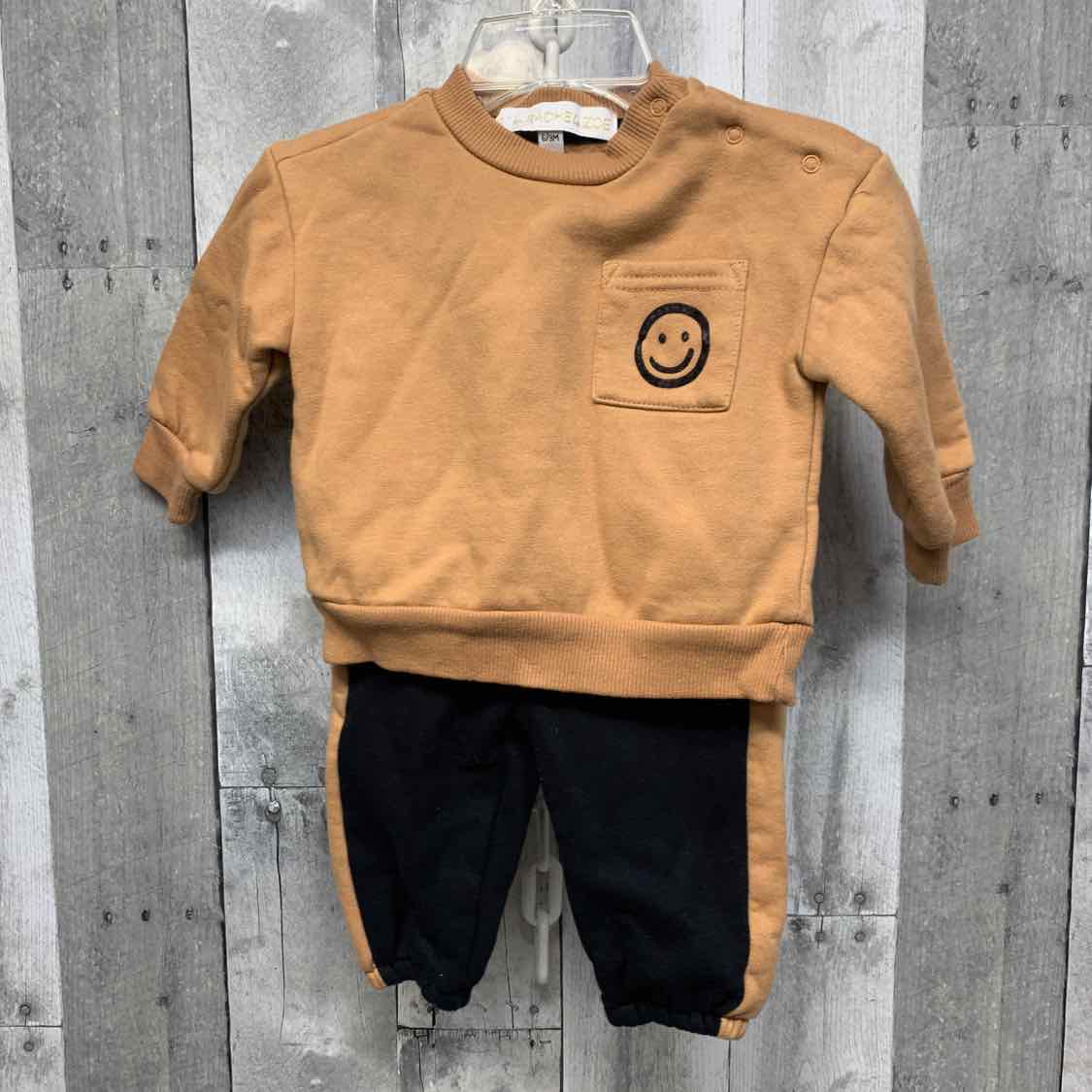 Size 6-9 Months Black/Tan B Brand Shirt/Pants