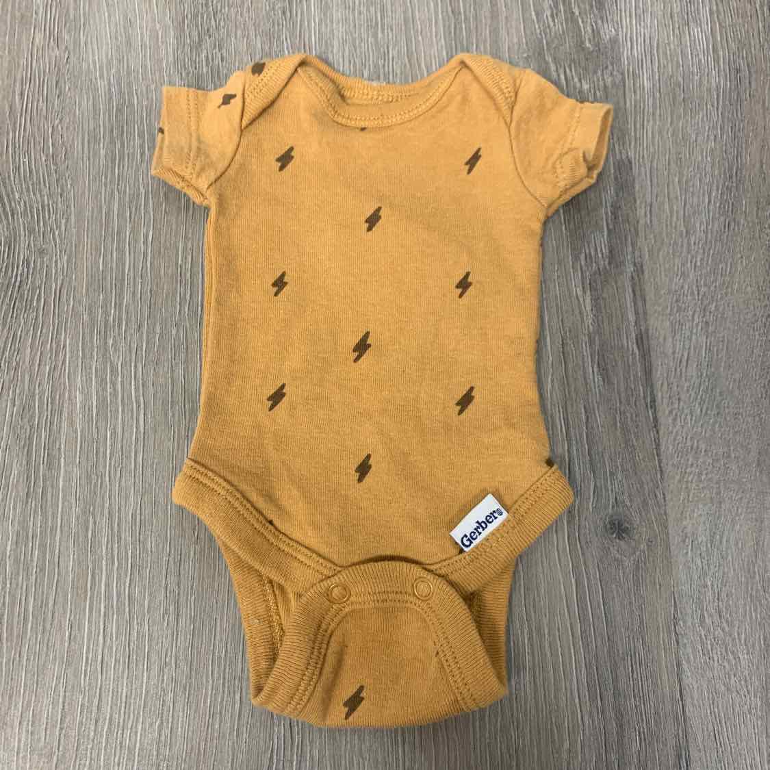 Size Preemie Brown Print Gerber Bodysuit