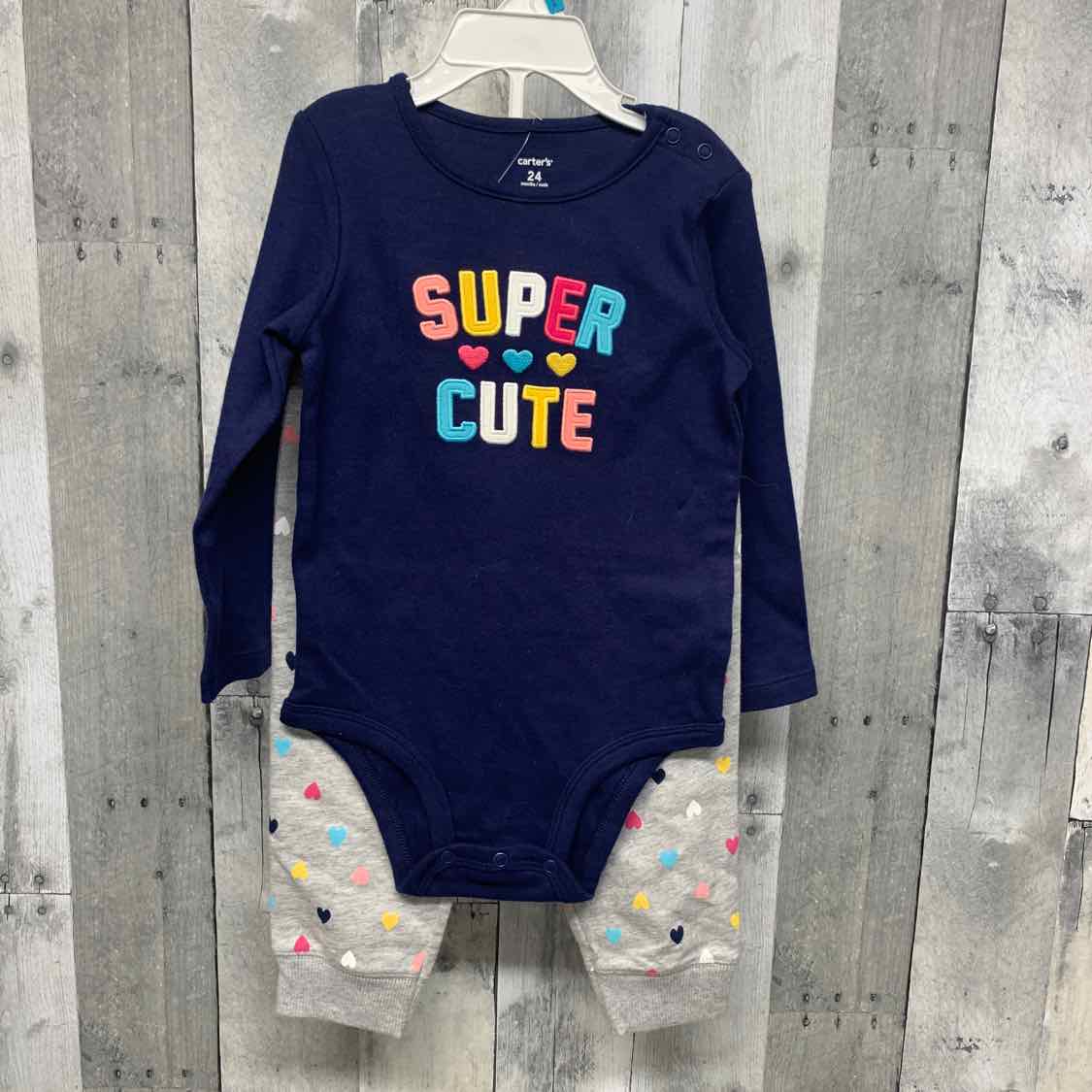 Size 24 Months Navy/Gray Carter's Shirt/Pants