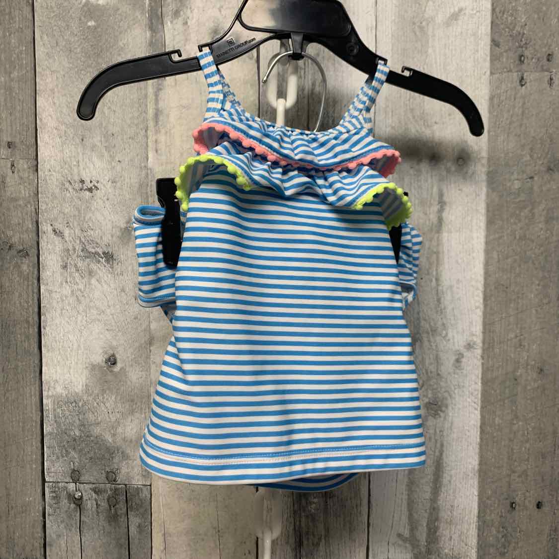 Size 18 Months Blue Striped Carter's Swim Suit - 1pc
