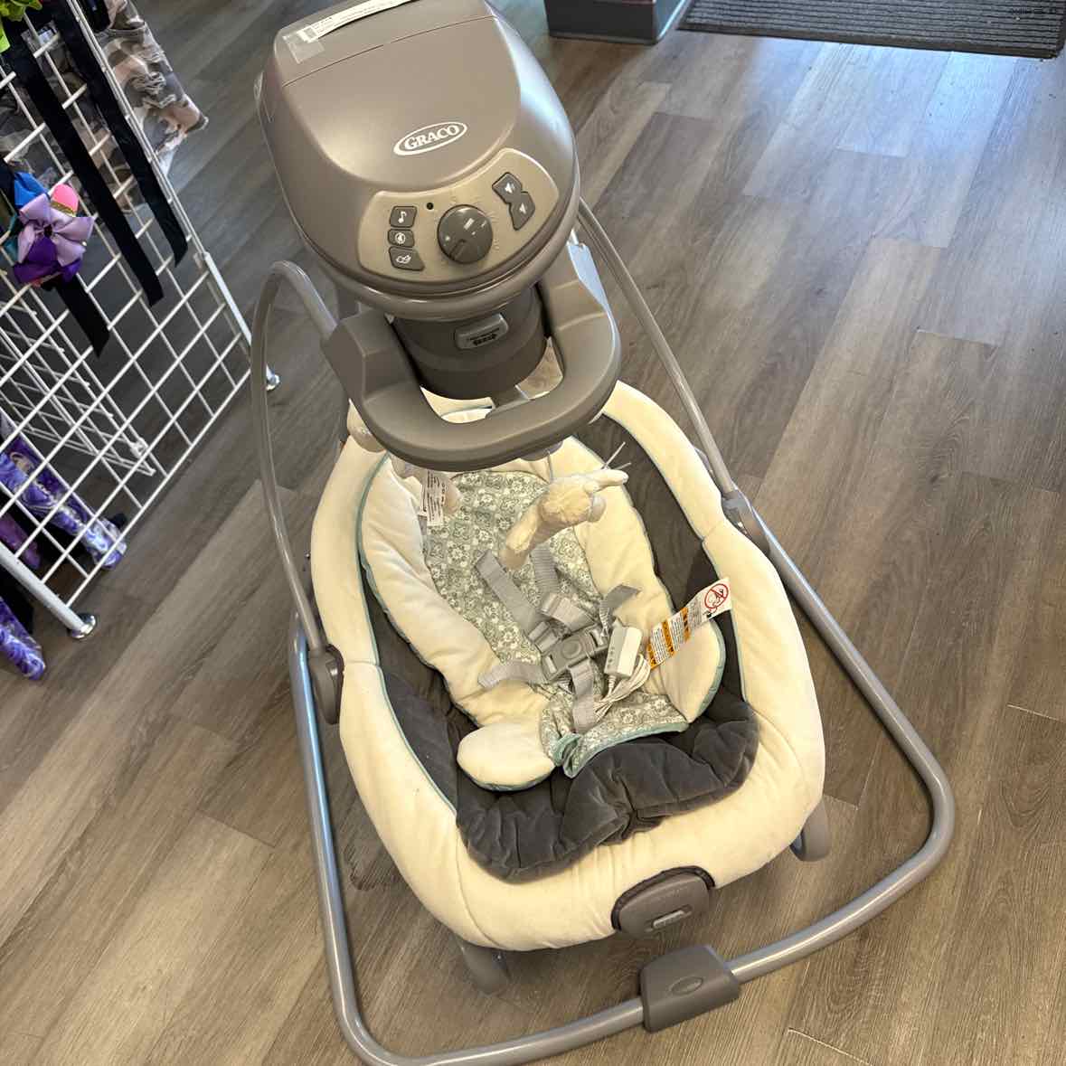 Graco Gray/Teal Swing w/ Pwr Plug