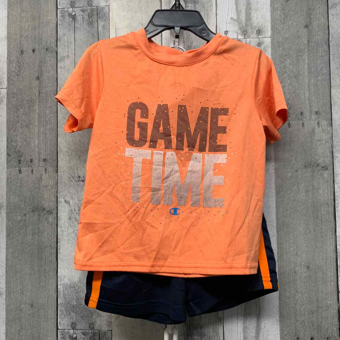 Size 3T Orange/Navy Champion Shirt/Shorts - OodlesCB