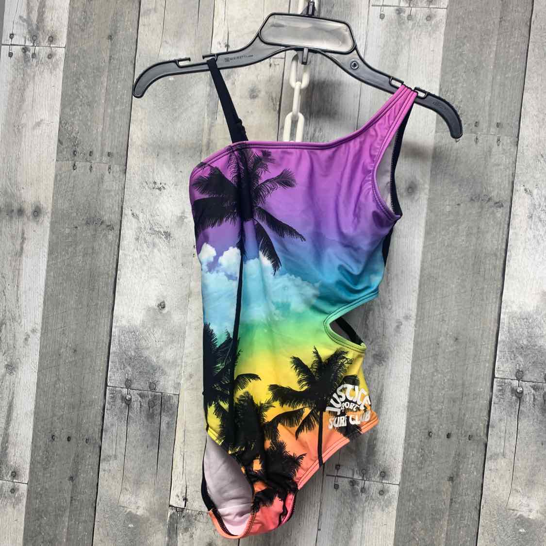 Size 10 Black/Blue Justice Swim Suit - 1pc