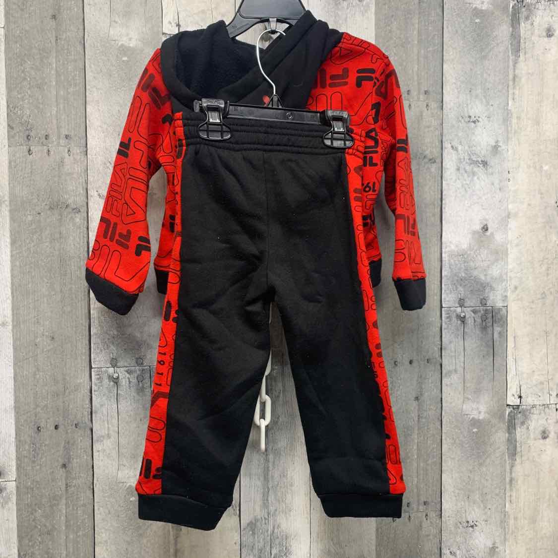 Size 2T Red/Black Fila Sweats - 2pc