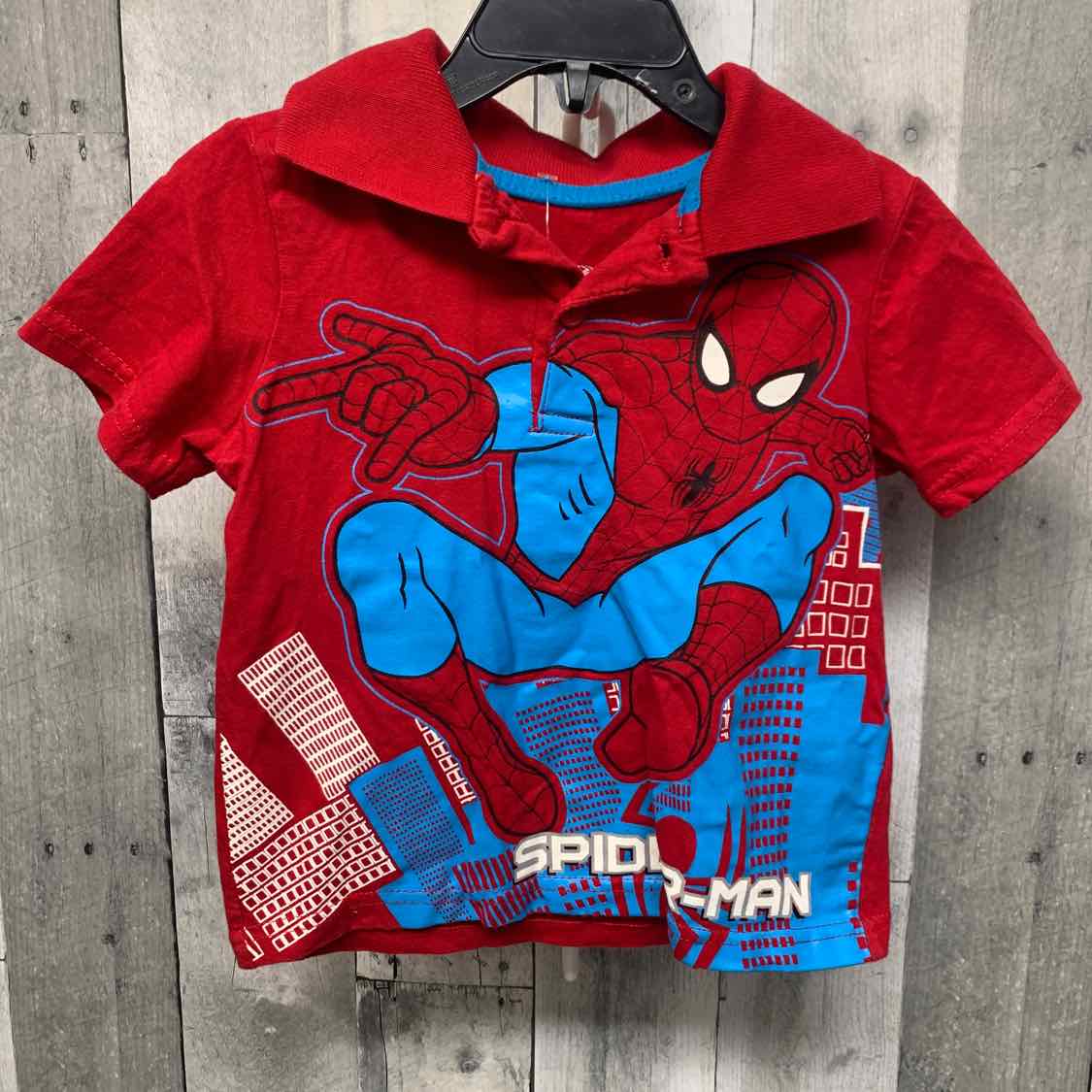 Size 2T Red Graphic Marvel Polo