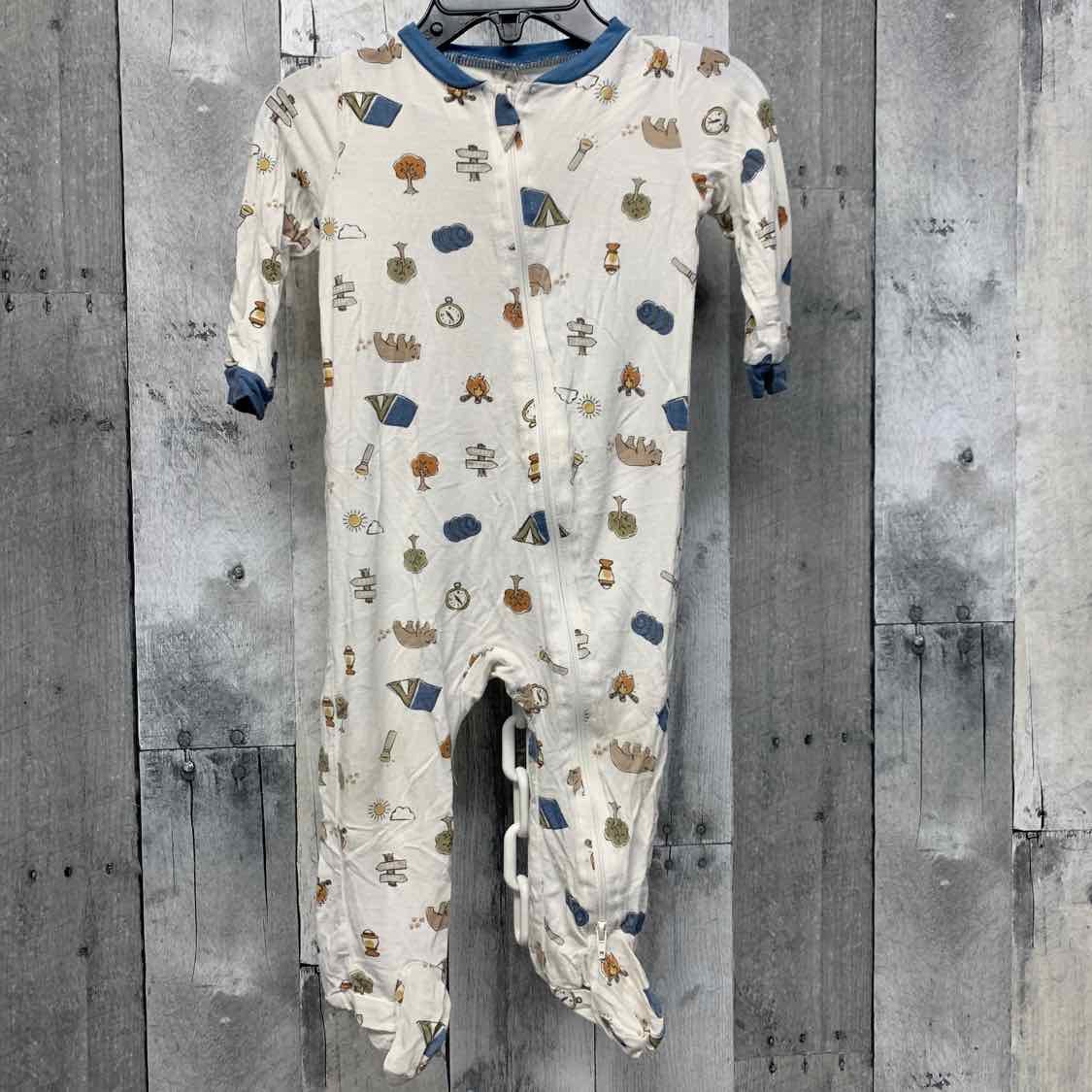 Size 6-9 Months White/Blue B Brand Footy PJs - OodlesCB
