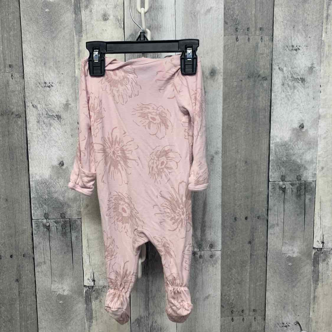 Size 0-3 Months Pink Print Cloud Island Footy PJs
