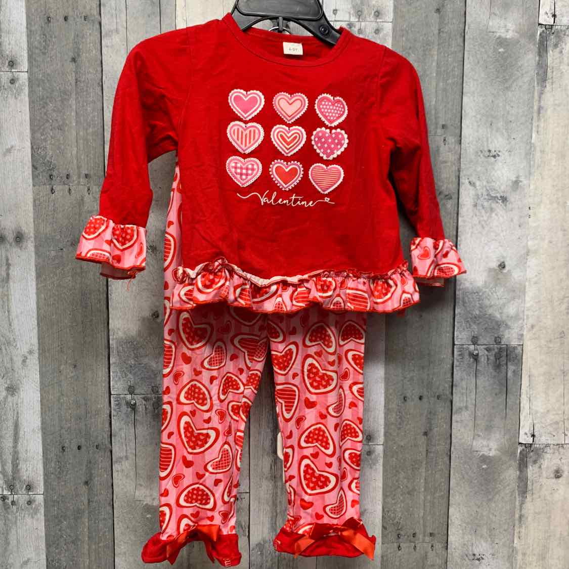 Size 4/5 Pink/Red Boutique Brand Shirt/Pants