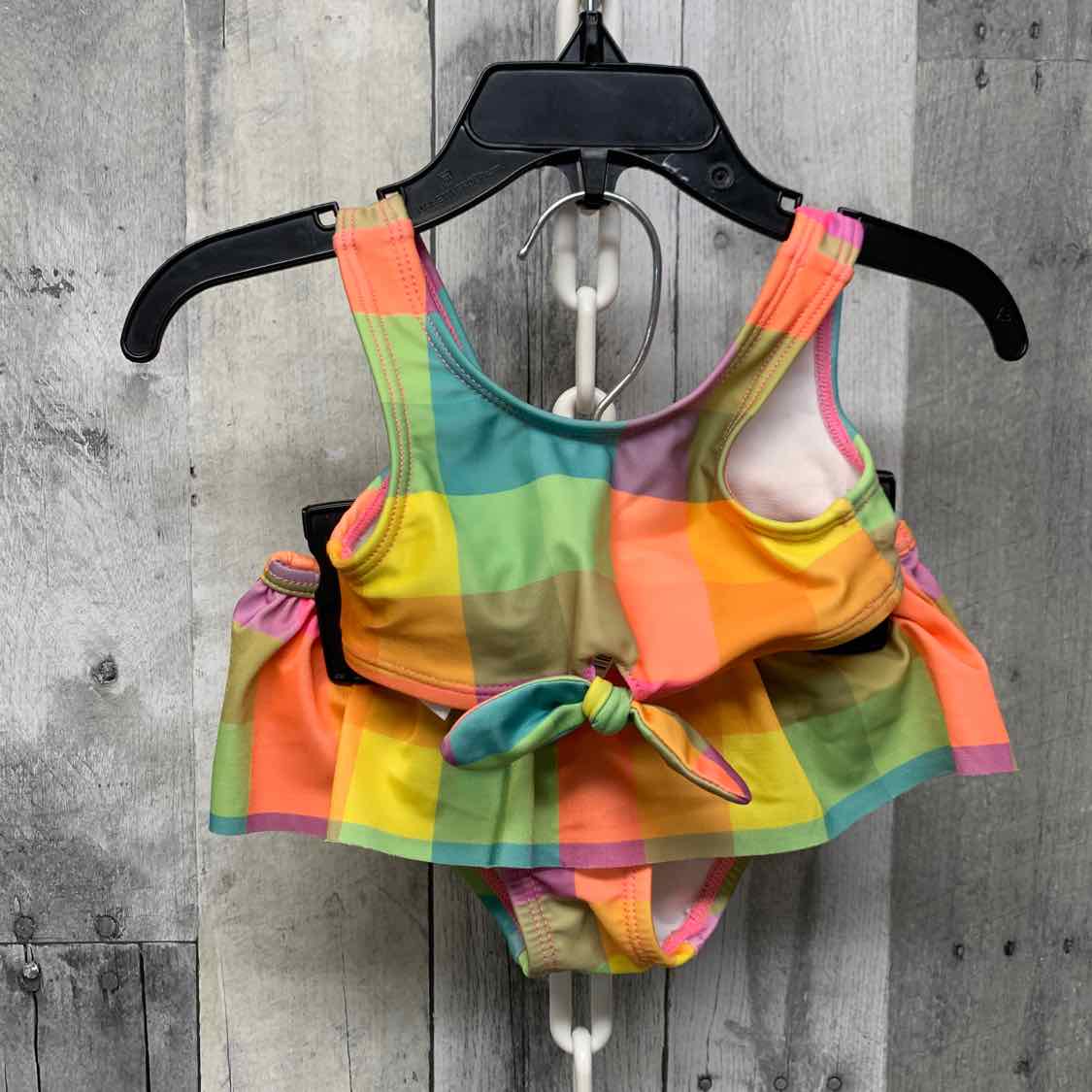 Size 12 Months Orange/Green Cat & Jack Swim Suit - 2pc+