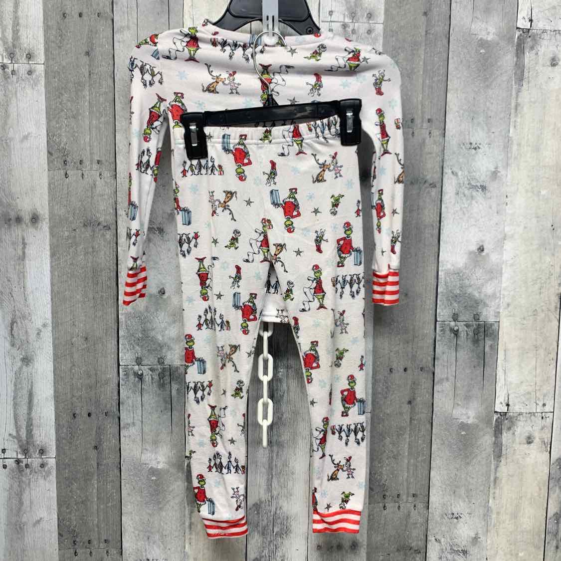 Size 5 White Print Dr Seuss 2pc PJs