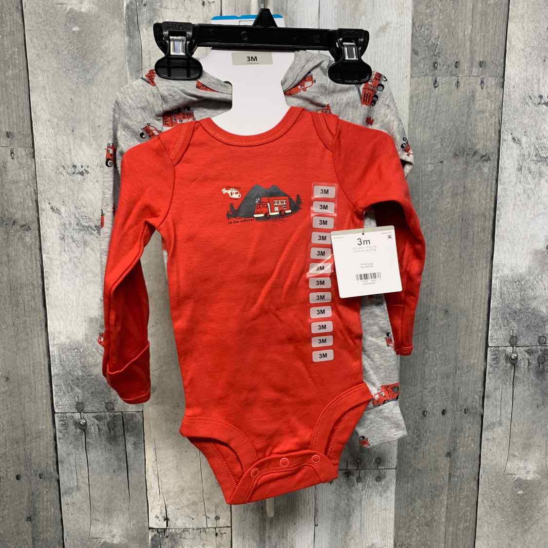 Size 3 Months Red/Gray Carter's Shirt/Pants