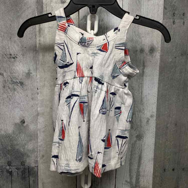 Size 0-3 Months White Print Just One You Dress - Knit - OodlesCB