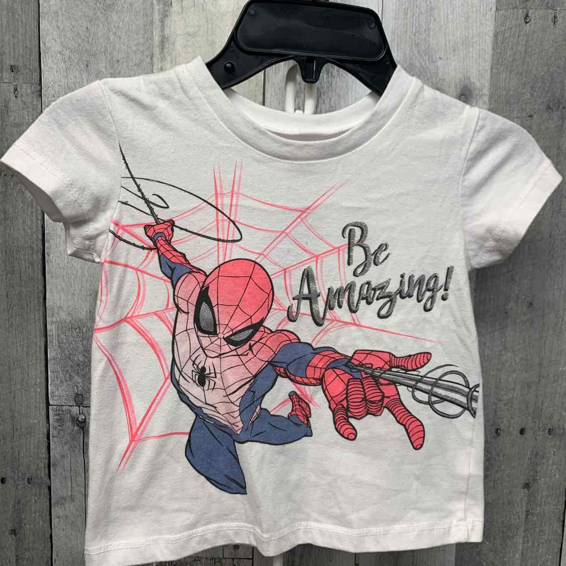 Size 4T White/Red Marvel T Shirt