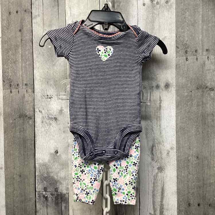Size Newborn Navy/Pink Carter's Shirt/Leggings