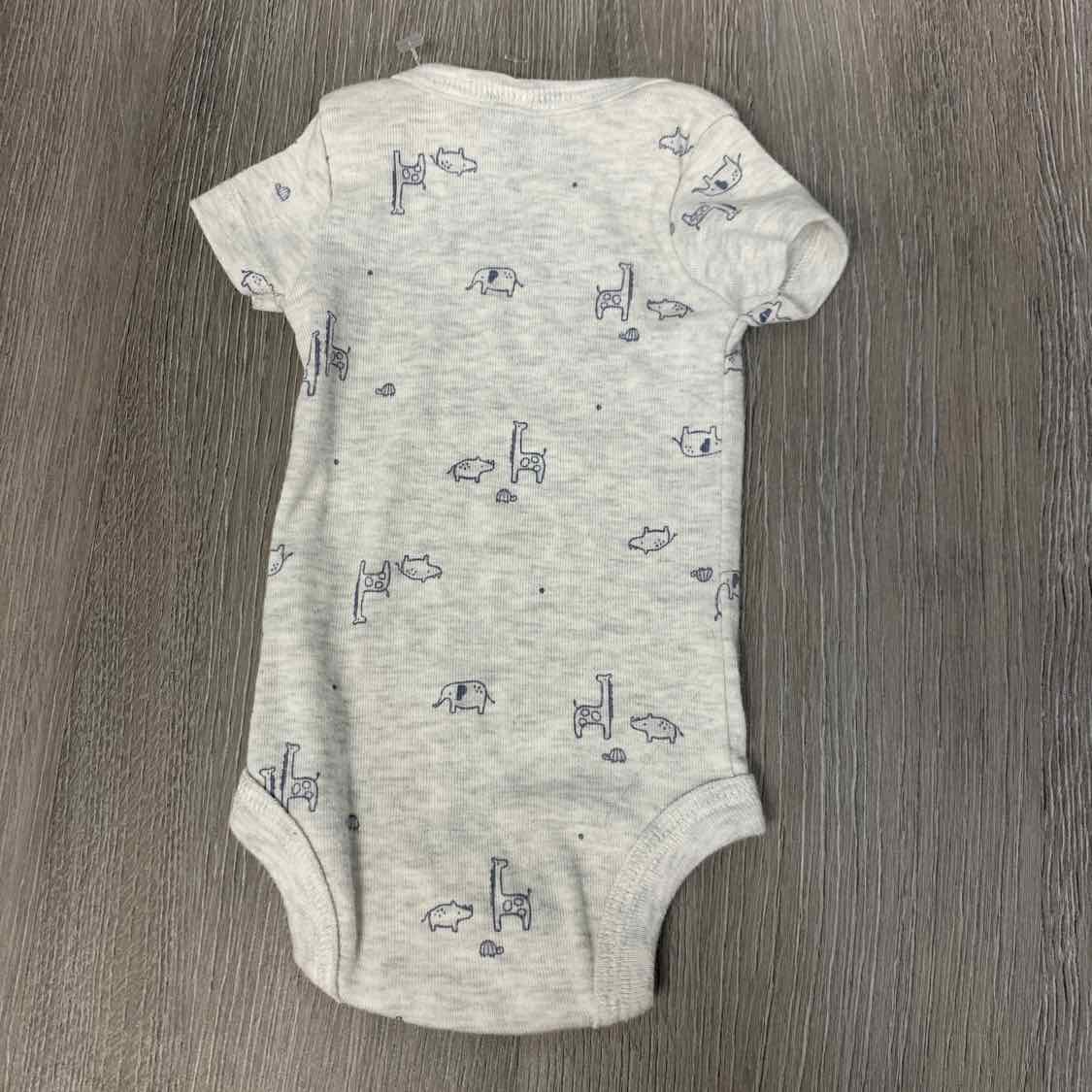 Size Preemie Gray Animal Print Carter's Bodysuit - OodlesCB