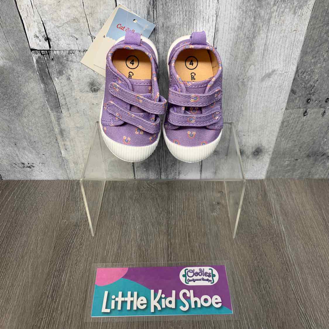 Size 4 Purple Print Cat & Jack Sneakers