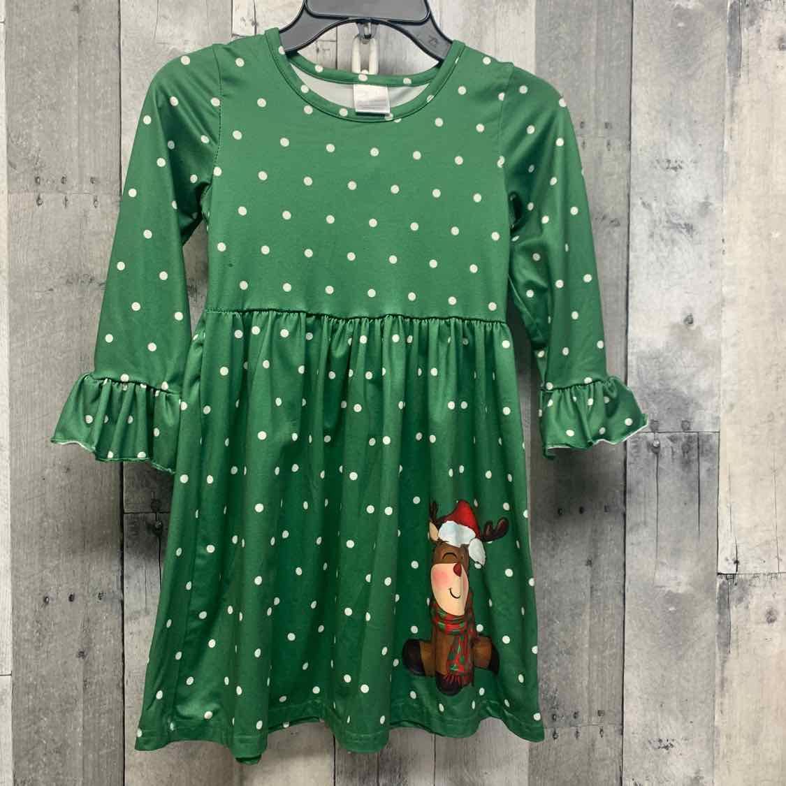 Size 4/5 Green Print Mid Brand LS Dress
