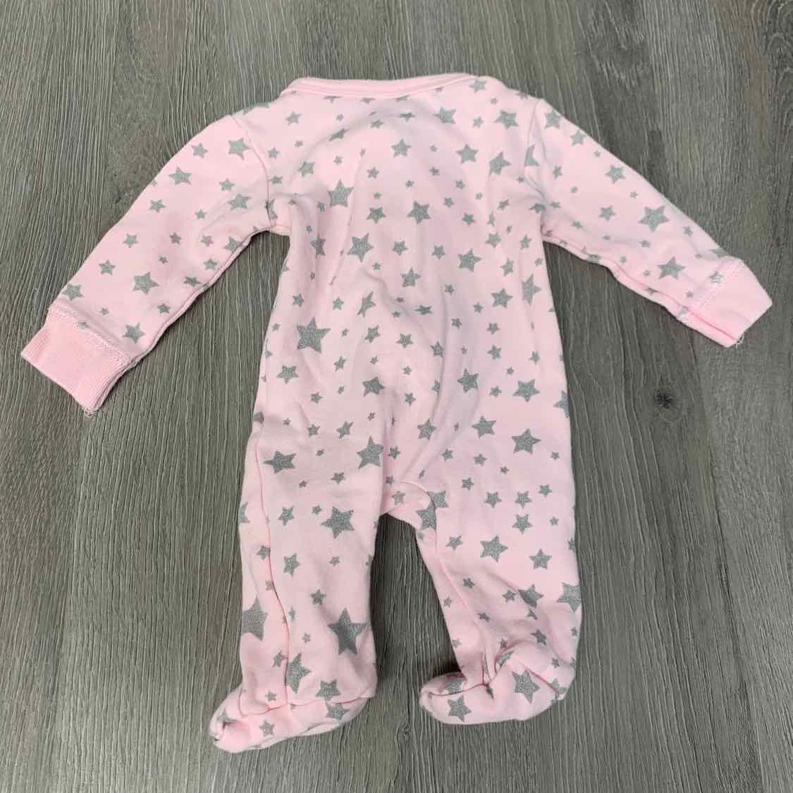Size Preemie Pink Print Mid Brand Footy PJs - OodlesCB