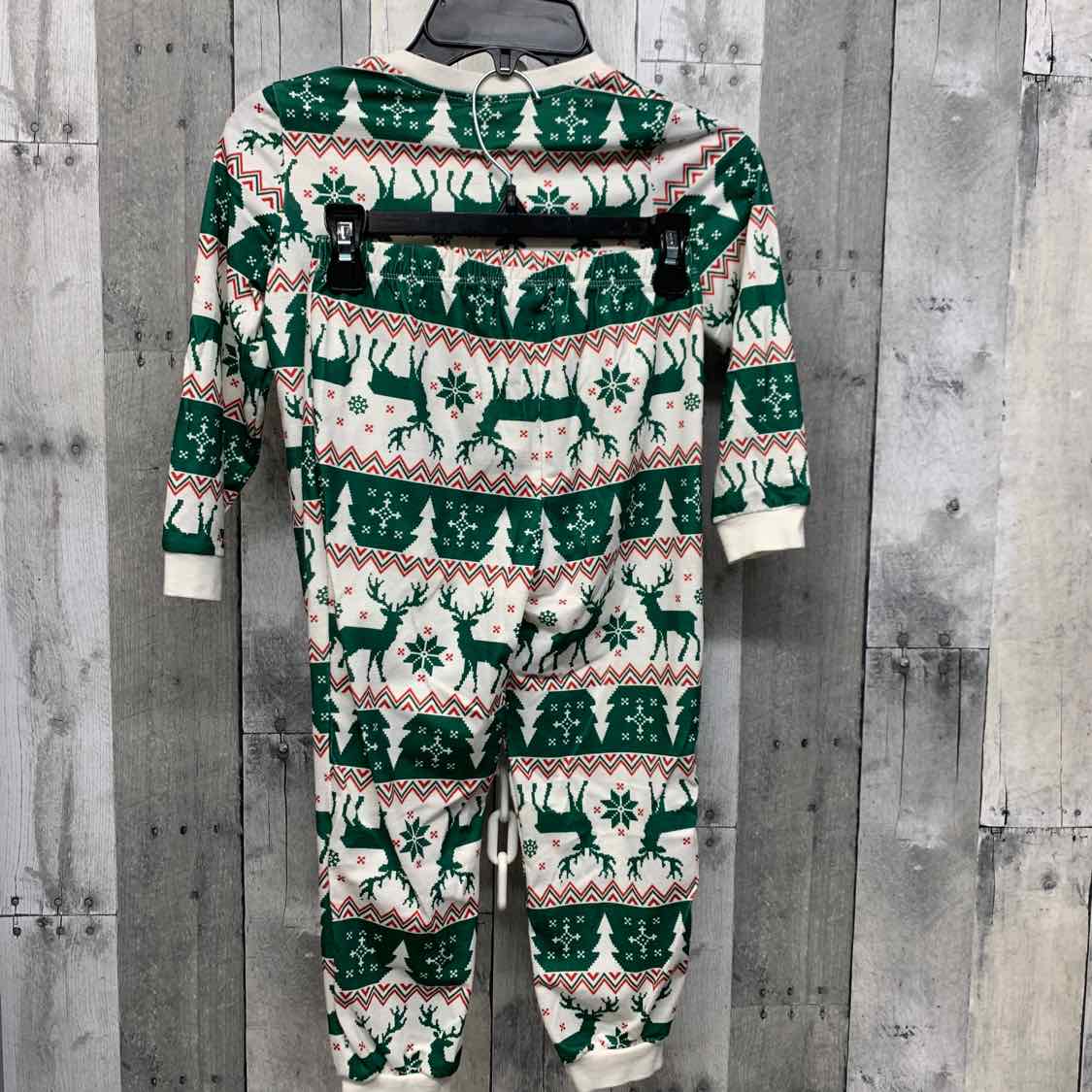 Size 4/5 Green/White B Brand 2pc PJs
