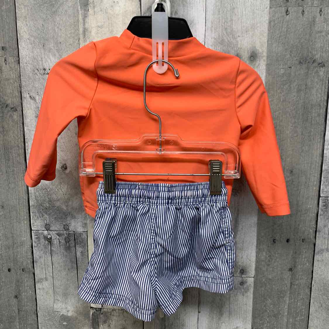 Size 6 Months Orange/Navy Just One You 2pc+ Swim Suit