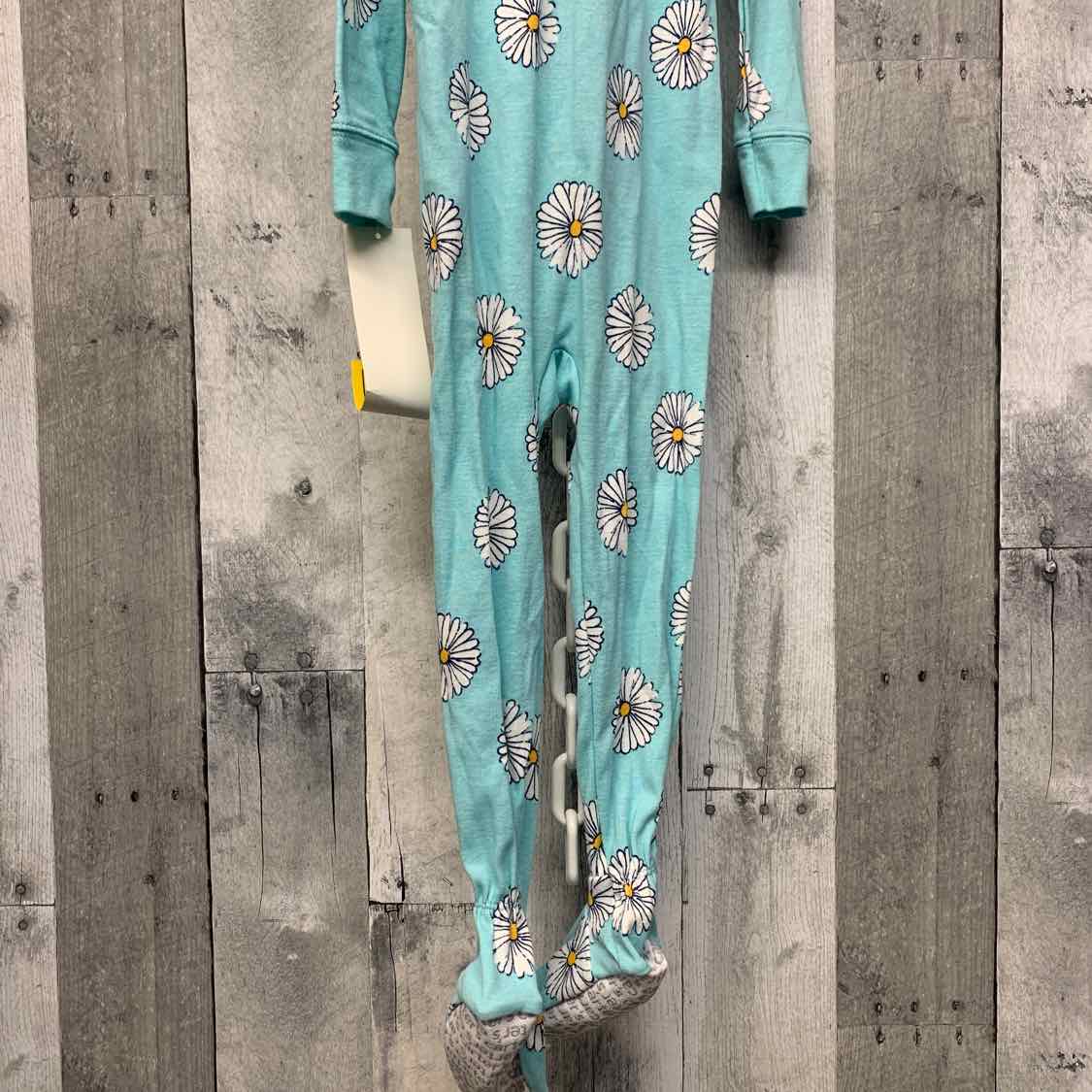 Size 3T Blue Floral Print Child of Mine Footy PJs