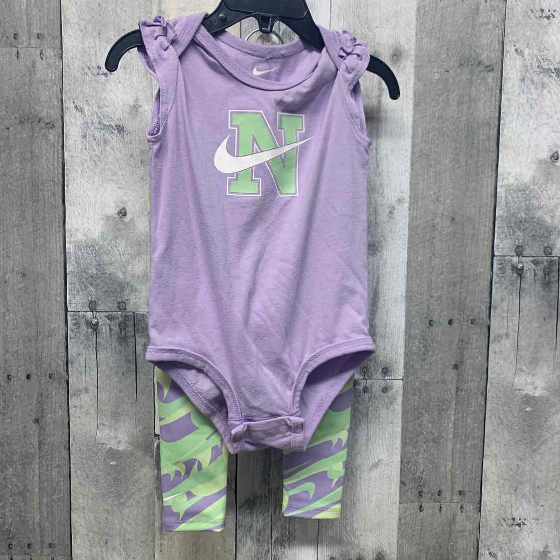 Size 18 Months Purple/Green Sport Brand Shirt/Leggings