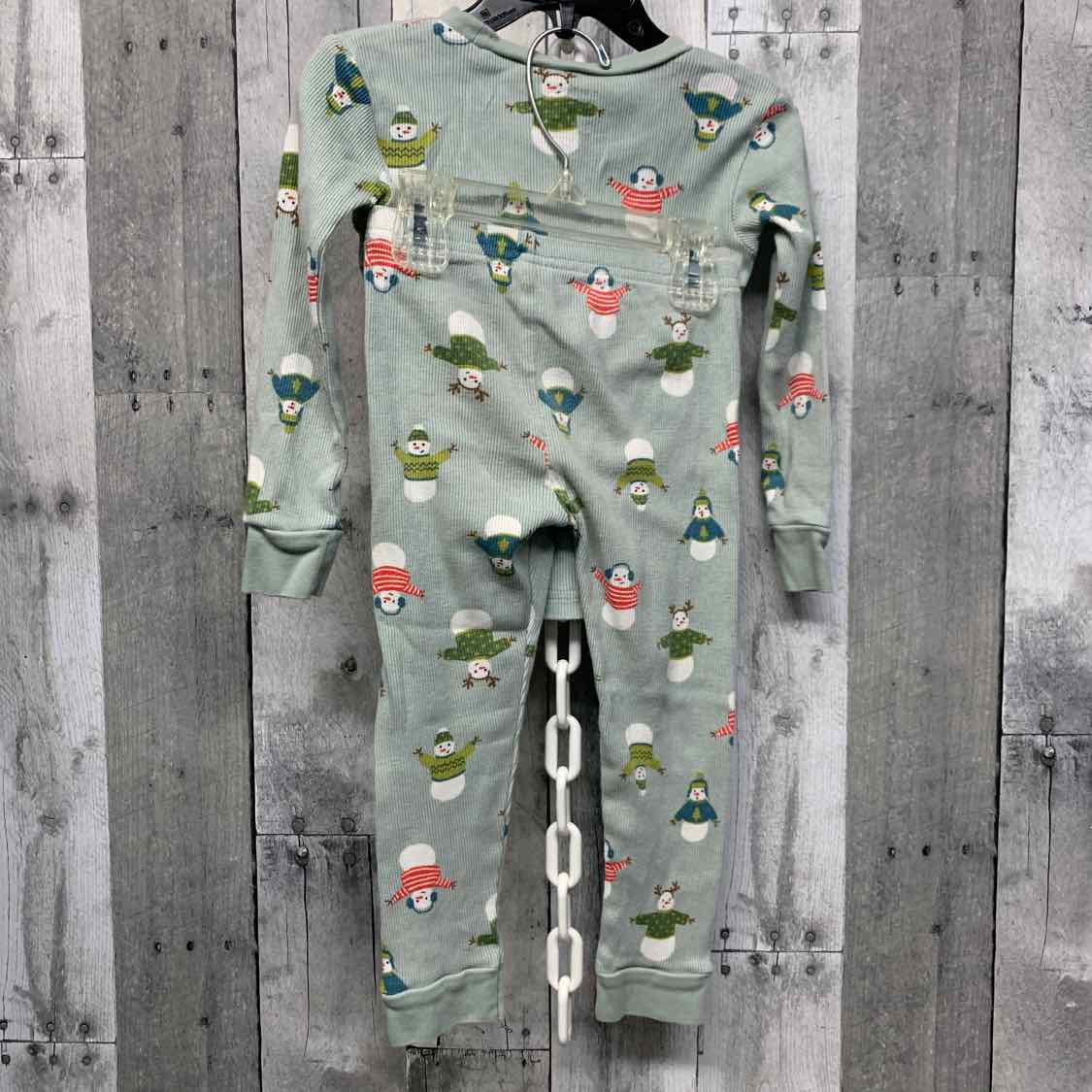 Size 3T Green Print Just One You 2pc PJs