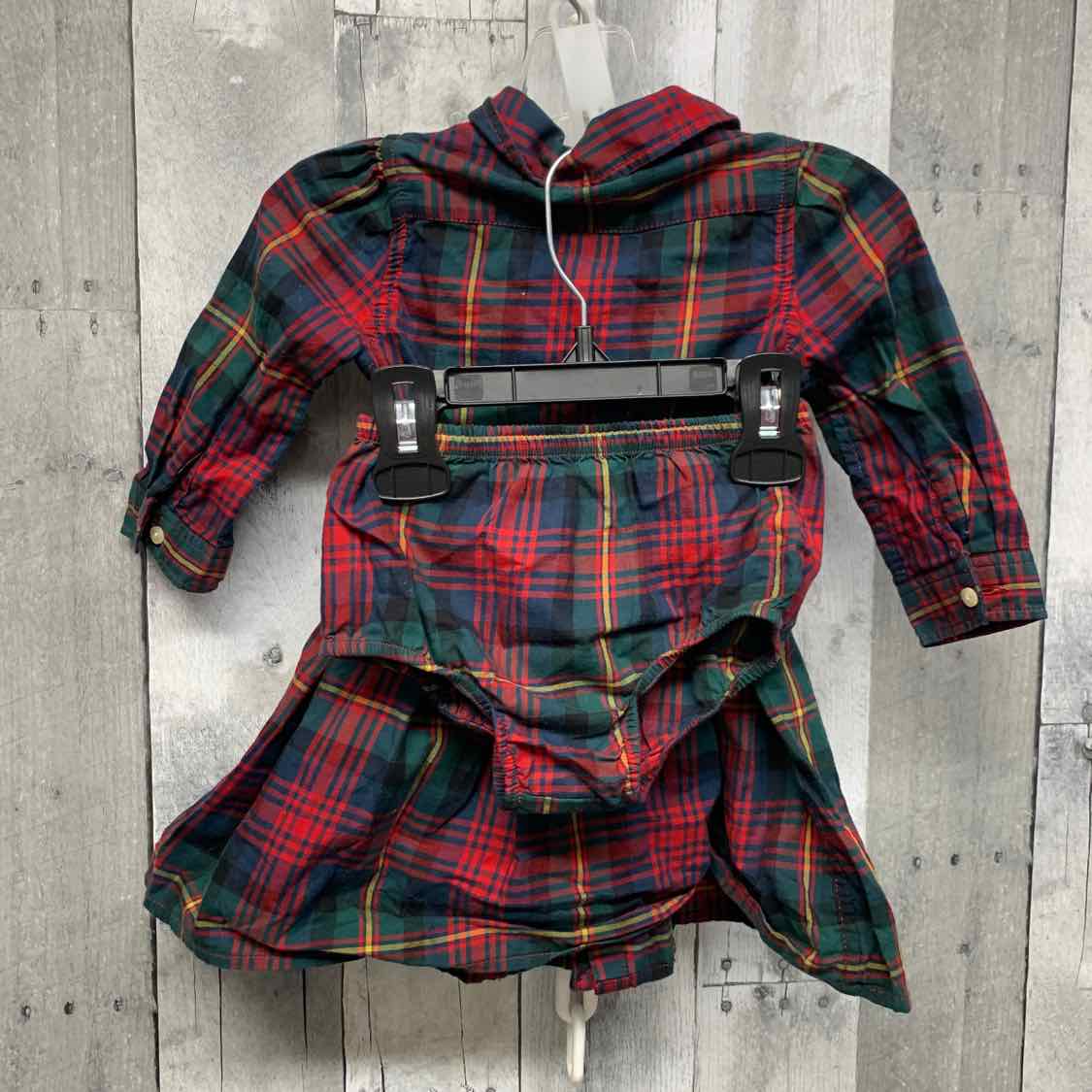 Size 9 Months Red/Green Ralph Lauren 2pc Dress
