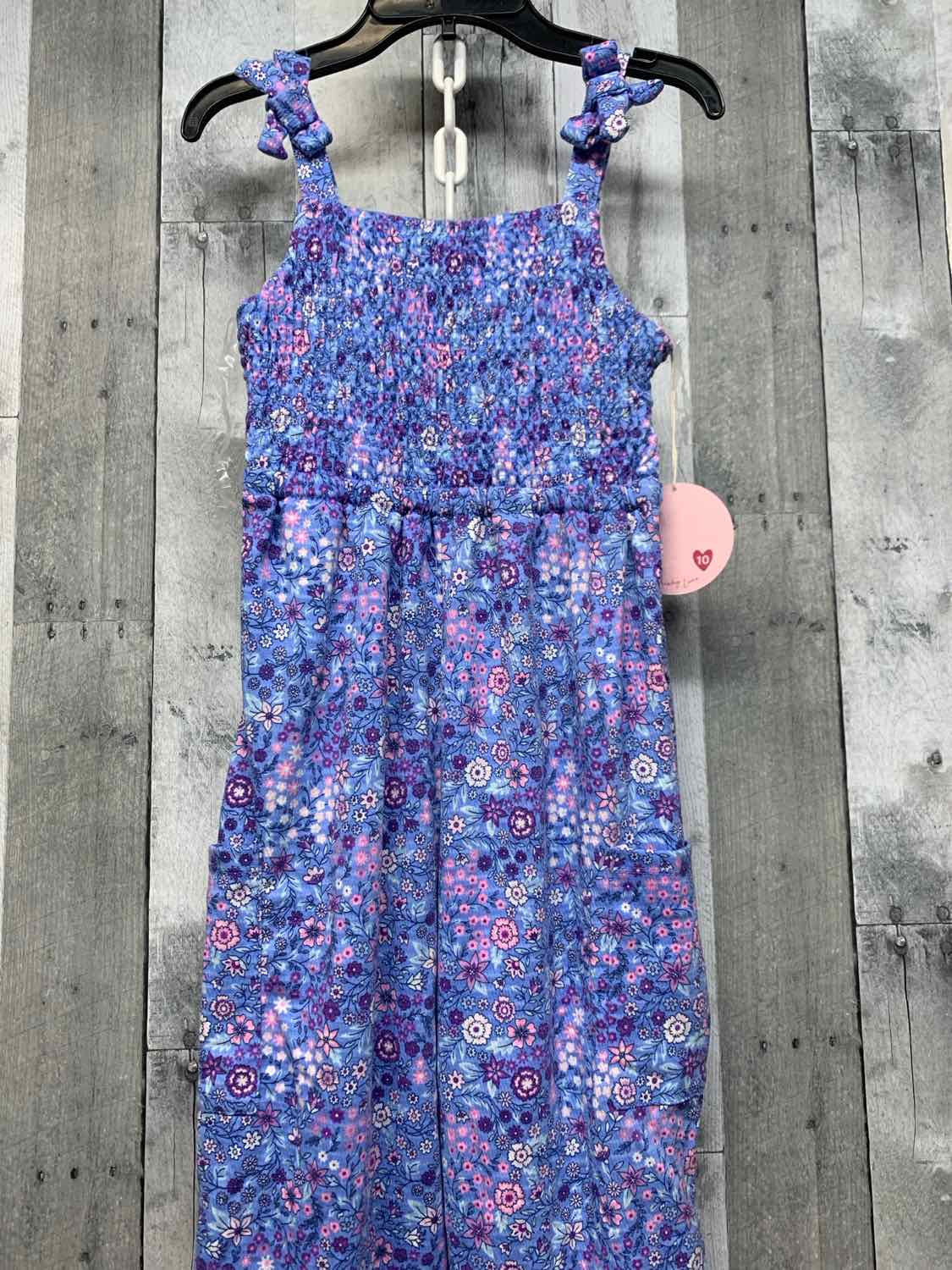 Size 10 Blue Floral Print B Brand Romper - OodlesCB