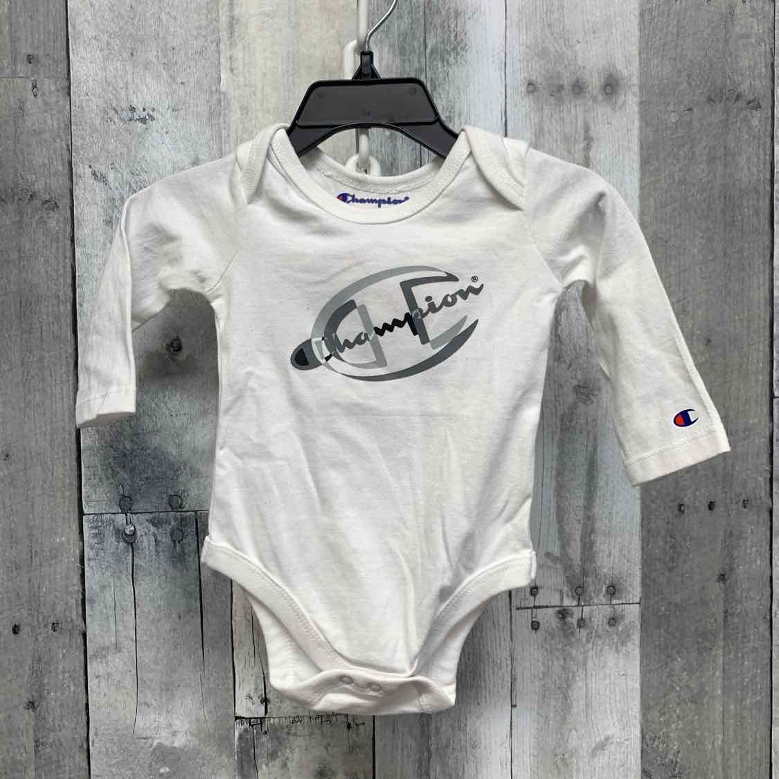 Size 3 Months White/Gray Champion Bodysuit