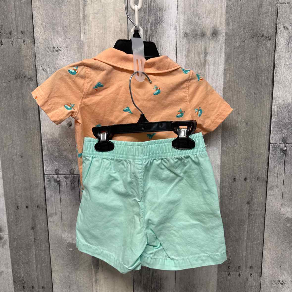 Size 18 Months Orange/Teal Carter's Shirt/Shorts