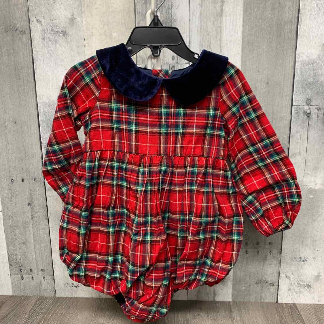 Size 2T Red Plaid B Brand Romper