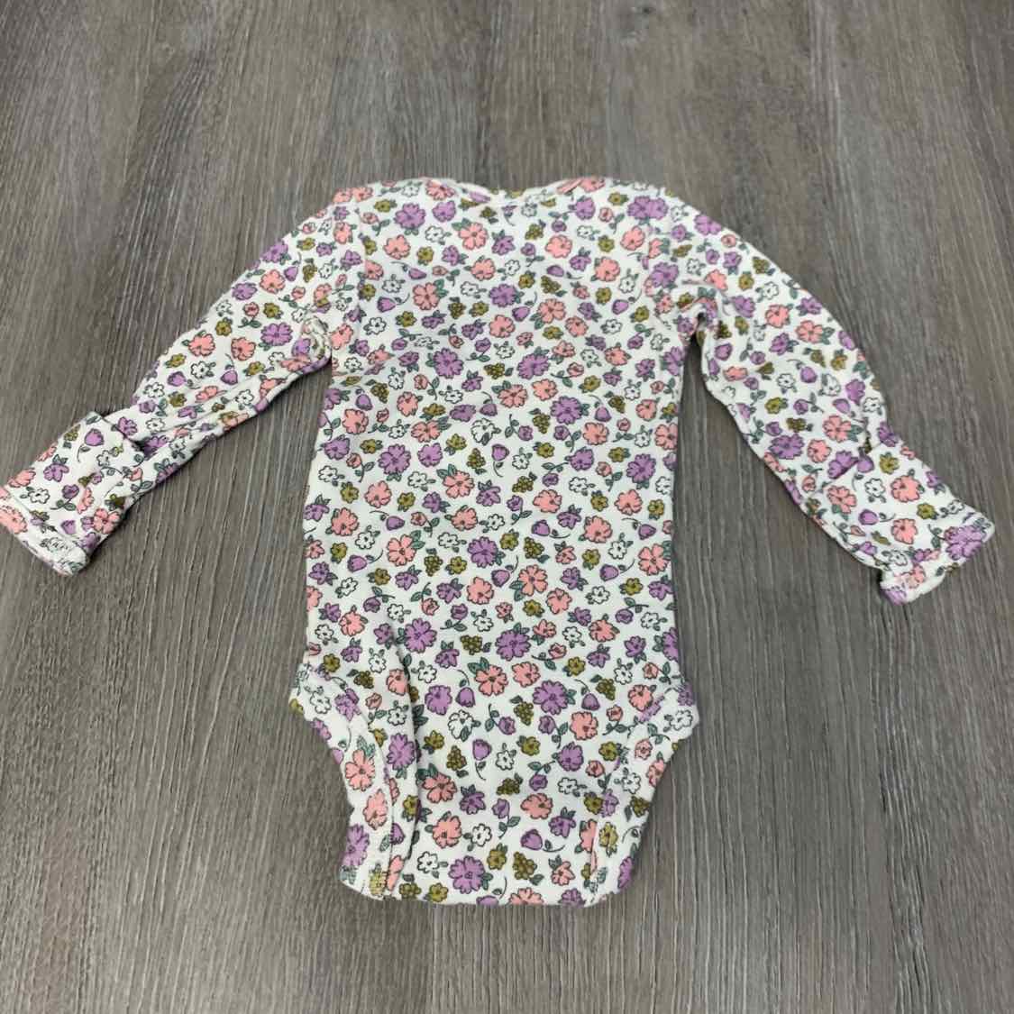 Size Preemie White Print Carter's Bodysuit