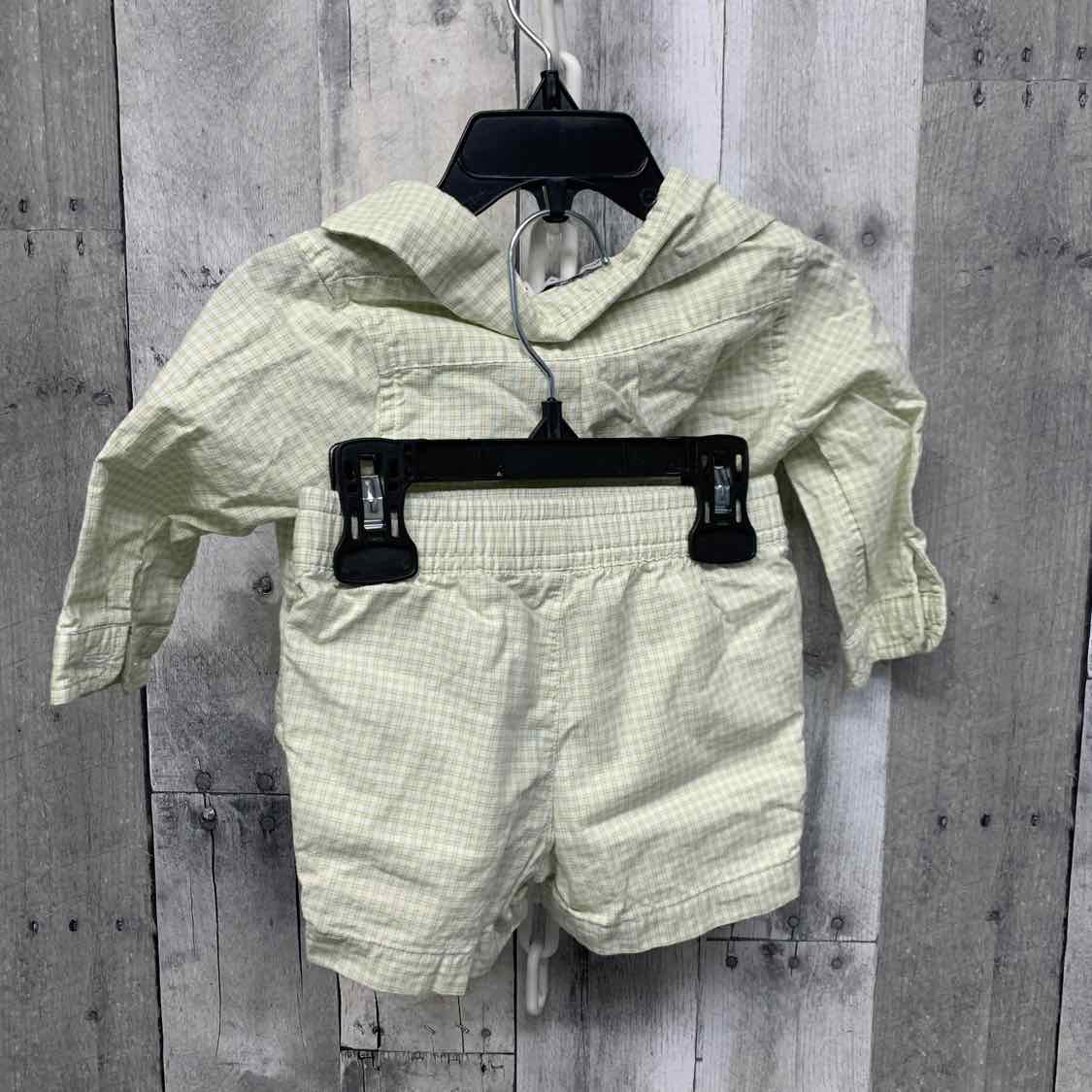 Size 6-12 Months Green/White Janie & Jack Shirt/Shorts