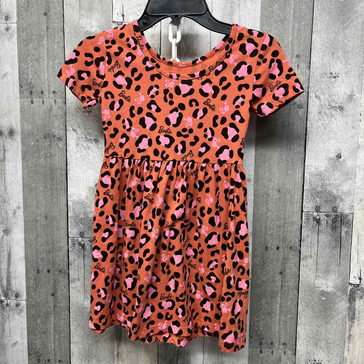 Size 6 Pink Animal Print Barbie Dress - Knit
