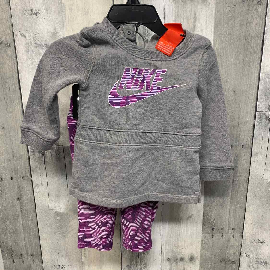 Size 6-9 Months Gray/Purple Sport Brand Shirt/Leggings