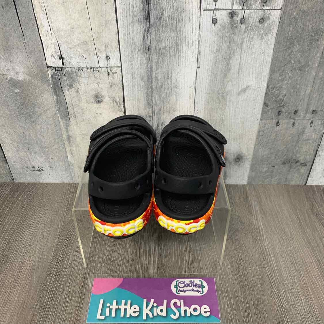 Size 10 Black/Red Crocs Sandals