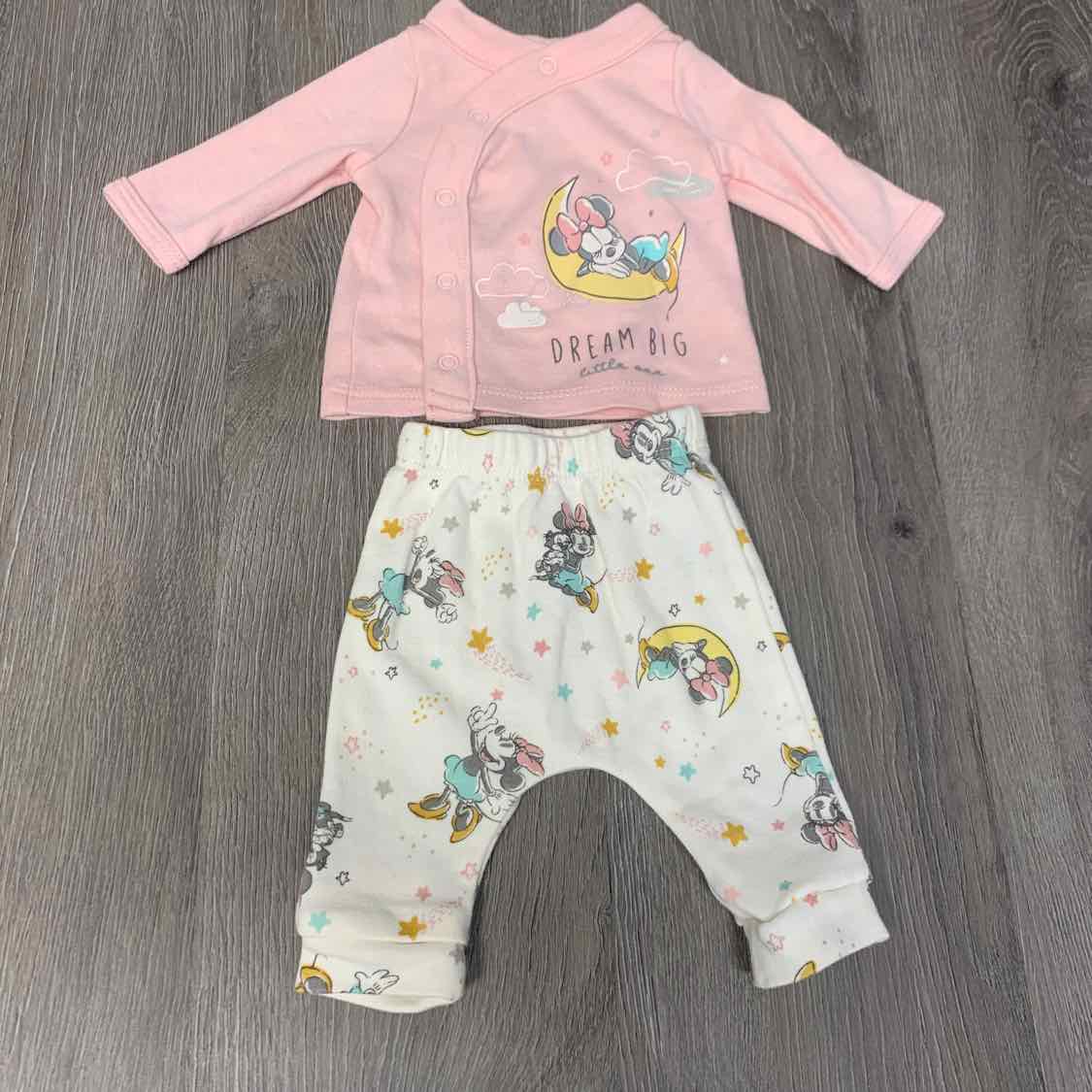 Size Preemie Pink/White Disney Shirt/Pants