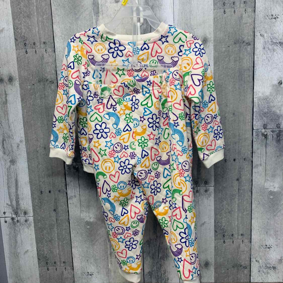 Size 24 Months White Print Kidgets Sweats - 2pc