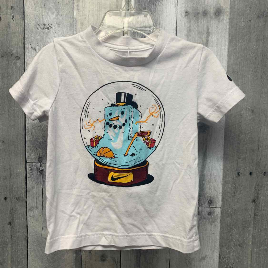 Size 2T White/Teal Sport Brand T Shirt